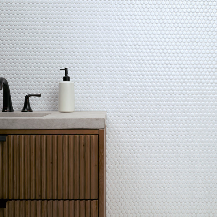 Bianco Matte Square Porcelain Mosaic Tile Sheet