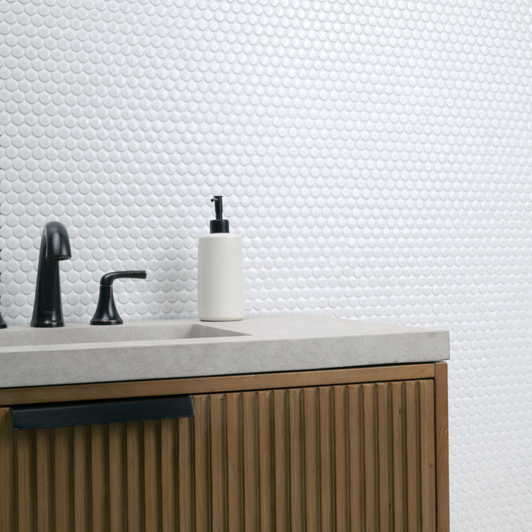 Bianco Matte Square Porcelain Mosaic Tile Sheet