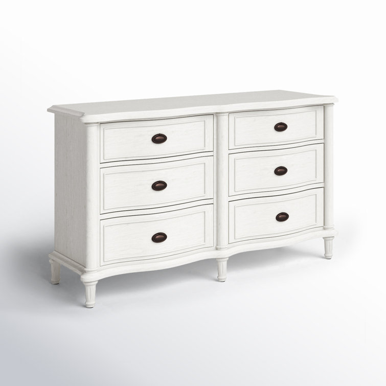 Devon French Country 6-Drawer White Dresser with Soft Close