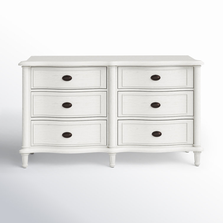 Devon French Country 6-Drawer White Dresser with Soft Close
