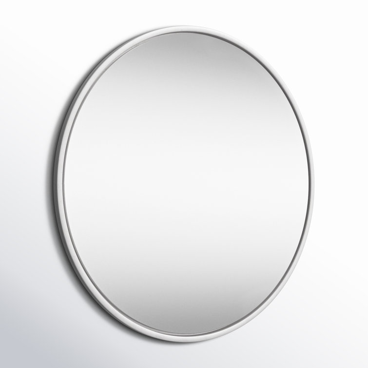 Silver Round Metal Frame Wall Mirror 32"