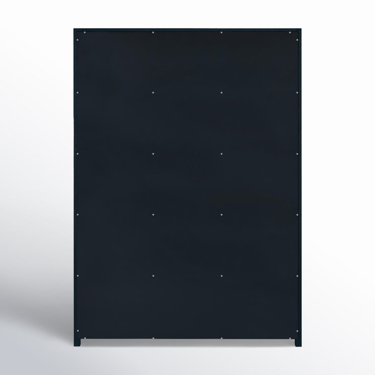 Navy Blue Acacia Wood 5-Drawer Vertical Dresser