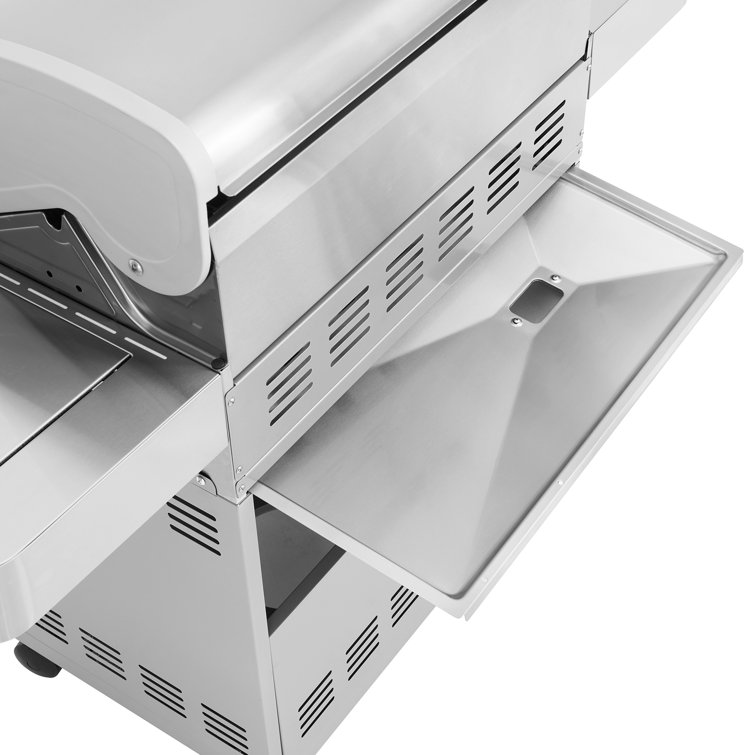 Stainless Steel 4-Burner Propane Gas Grill with Infrared Side Burner