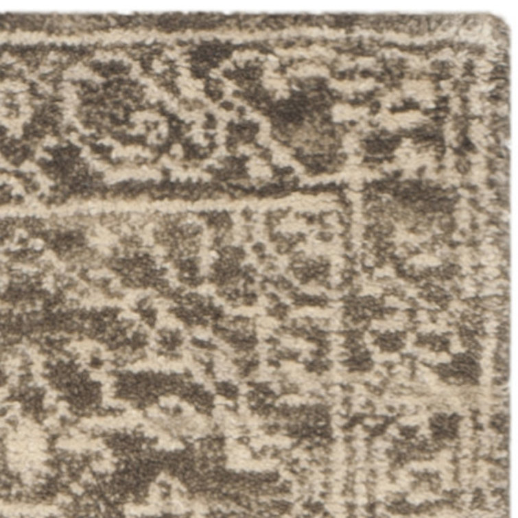 Kenya Hand-Knotted Wool Area Rug in Brown and Beige - 8' x 10'