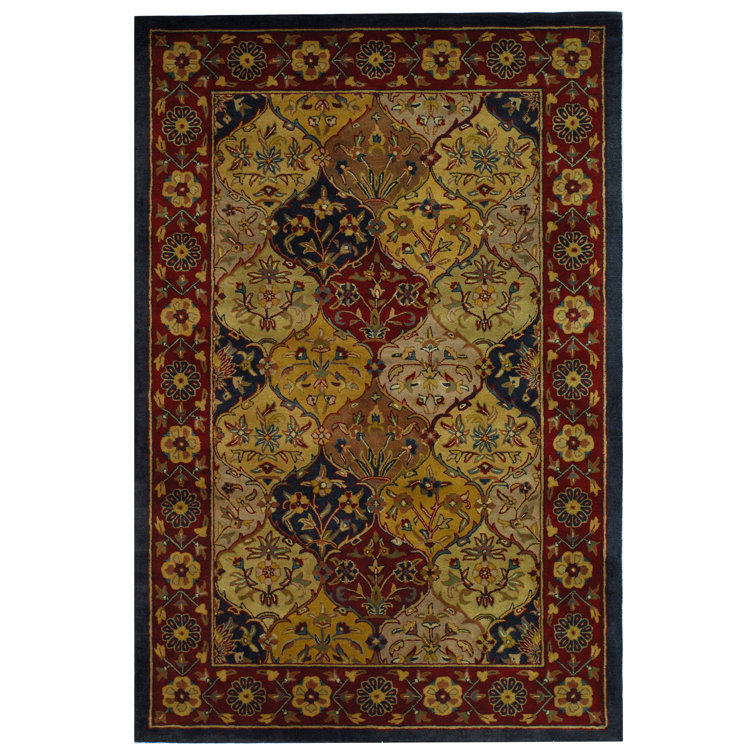 Handmade Multi/Navy Wool Tufted 6' x 9' Area Rug