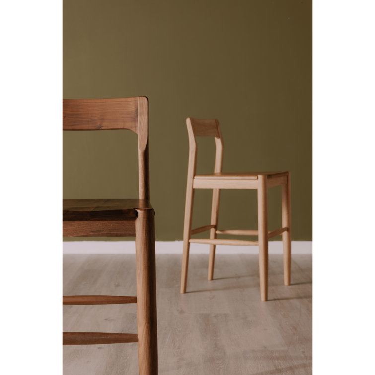 Adjustable Walnut Wood Counter Stool with Matte Finish