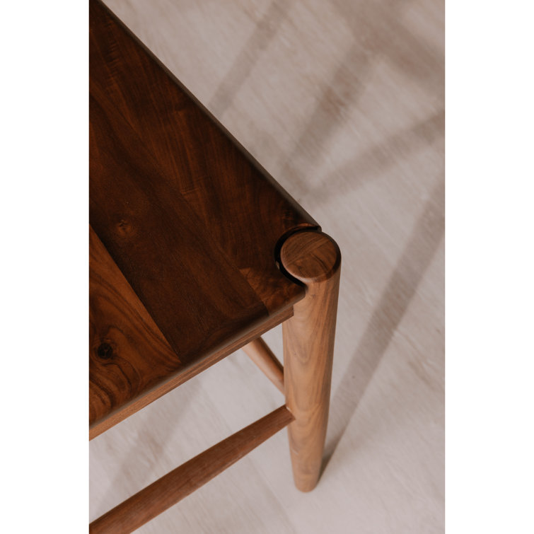 Adjustable Walnut Wood Counter Stool with Matte Finish