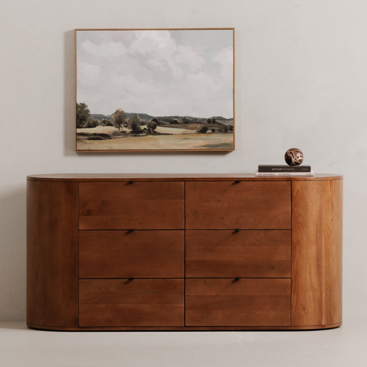 Scandinavian Solid Oak 6-Drawer Dresser with Soft-Close and Felt-Lined Drawers