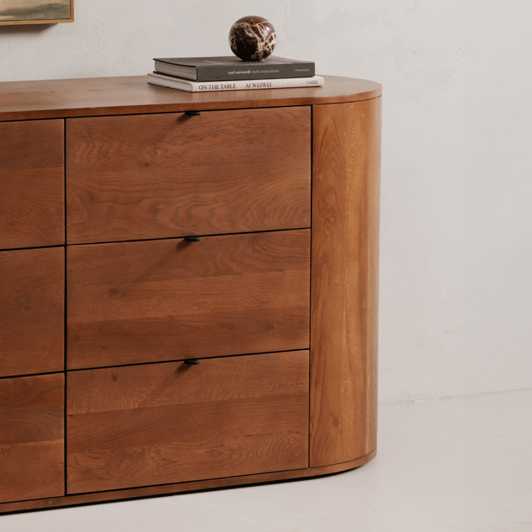 Scandinavian Solid Oak 6-Drawer Dresser with Soft-Close and Felt-Lined Drawers