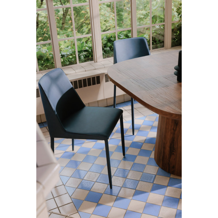 Ocean Cavern Gray Faux Leather Upholstered Side Chair Set