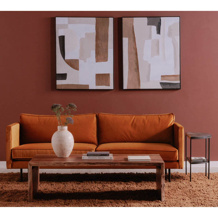 Haworth Minimalist Solid Wood Waterfall Coffee Table - Brown