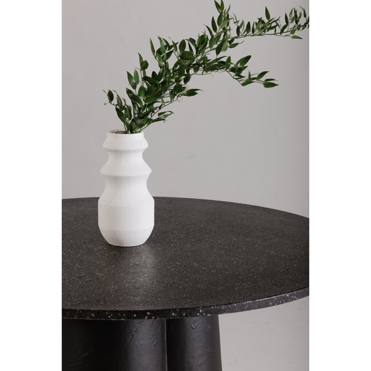 Alexi Black Concrete Round Outdoor Dining Table