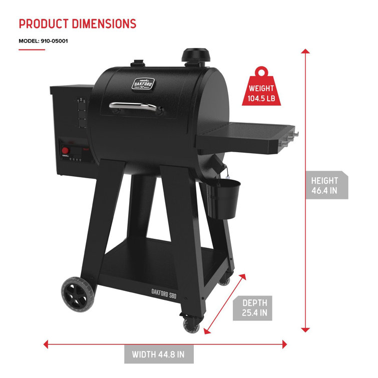 Oakford 20" Black Wi-Fi Wood Pellet Grill