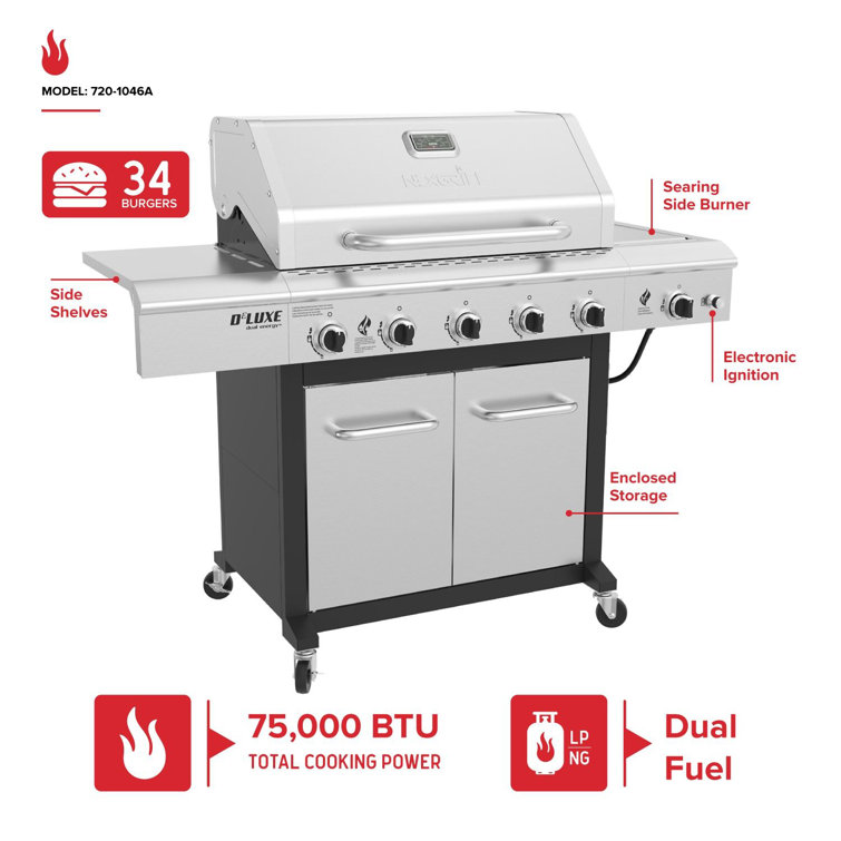 Nexgrill Stainless Steel 5-Burner Propane Grill with Side Burner