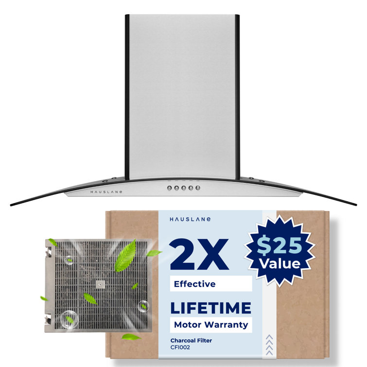 30" Stainless Steel Convertible Wall Mount Range Hood with Charcoal Filter