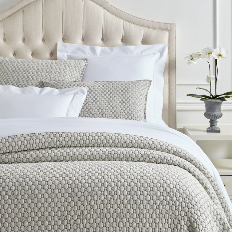 Lodi Silver Matelassé Queen Coverlet
