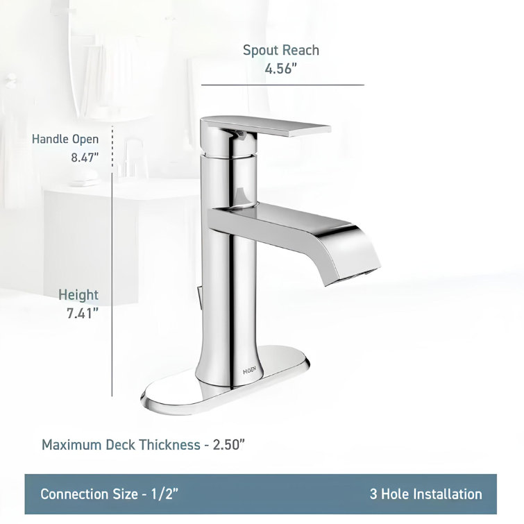 Genta Brushed Nickel Single-Handle Bathroom Faucet