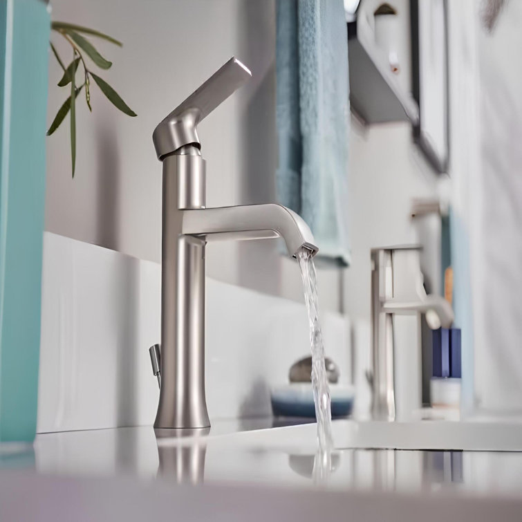 Genta Brushed Nickel Single-Handle Bathroom Faucet