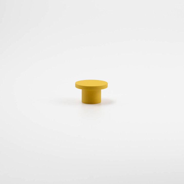 Sunflower Yellow Matte Round Modern Cabinet Knob