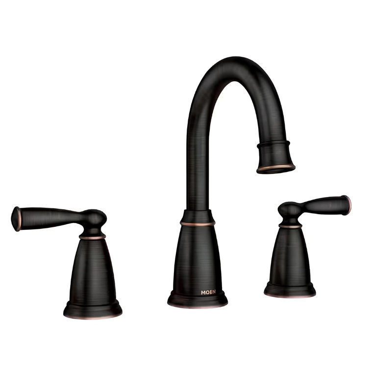 Mediterranean Bronze High Arc Two Handle Bathroom Faucet