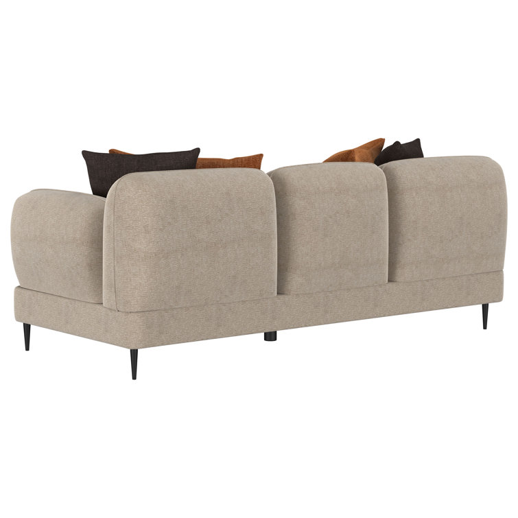 84" Green Chenille Sofa and Loveseat Set with Accent Pillows