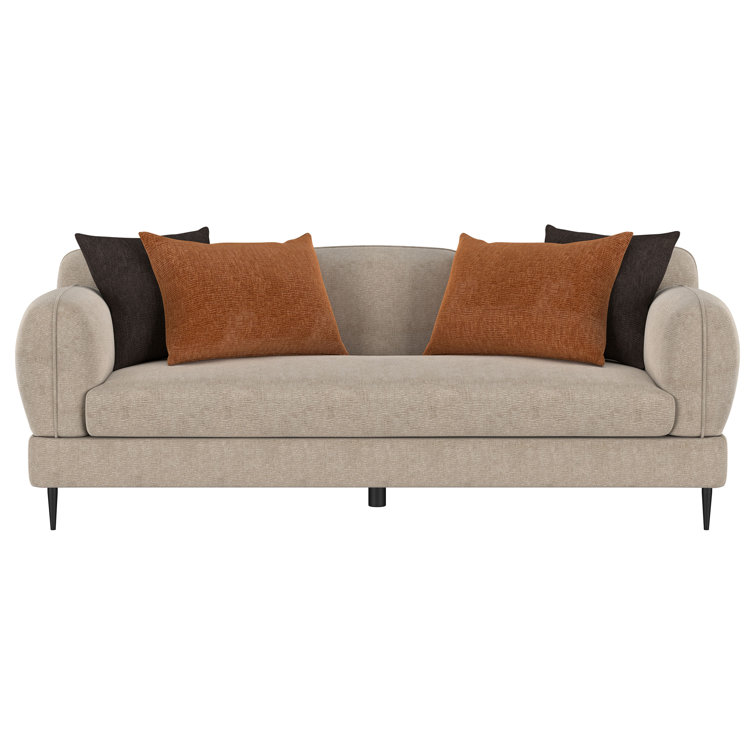 84" Green Chenille Sofa and Loveseat Set with Accent Pillows