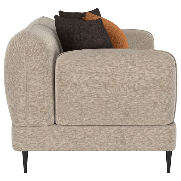 84" Green Chenille Sofa and Loveseat Set with Accent Pillows