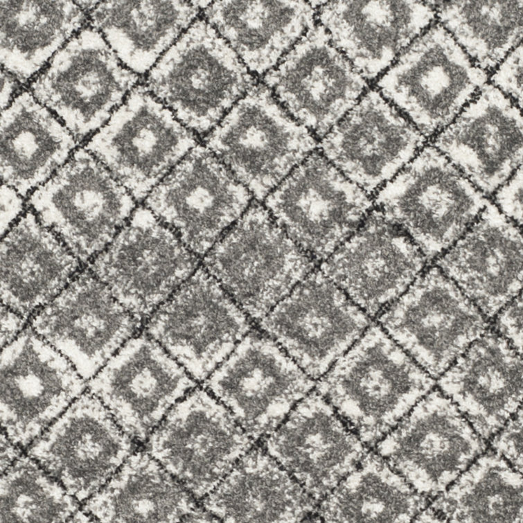 Ivory Soft Diamond Lattice 3'x5' Reversible Synthetic Rug