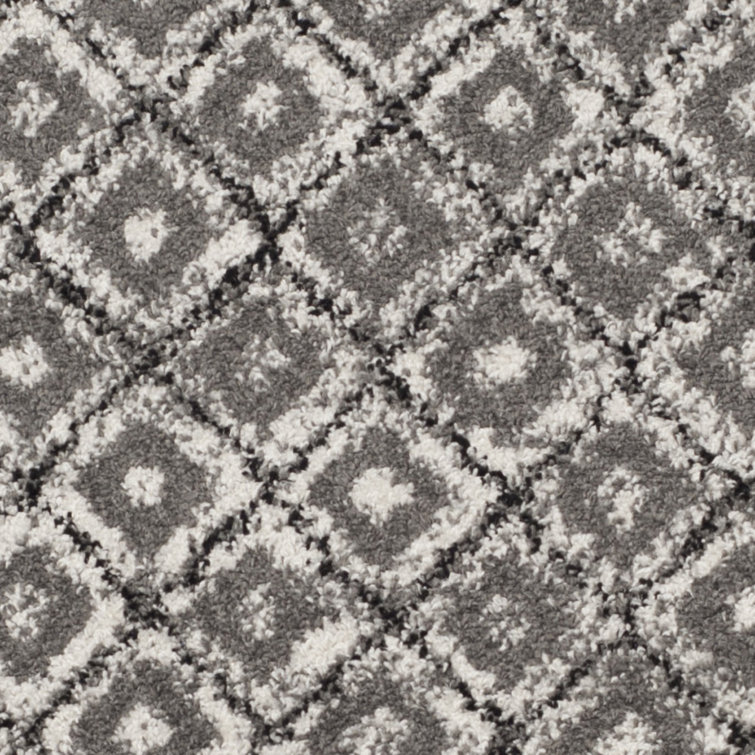 Ivory Soft Diamond Lattice 3'x5' Reversible Synthetic Rug
