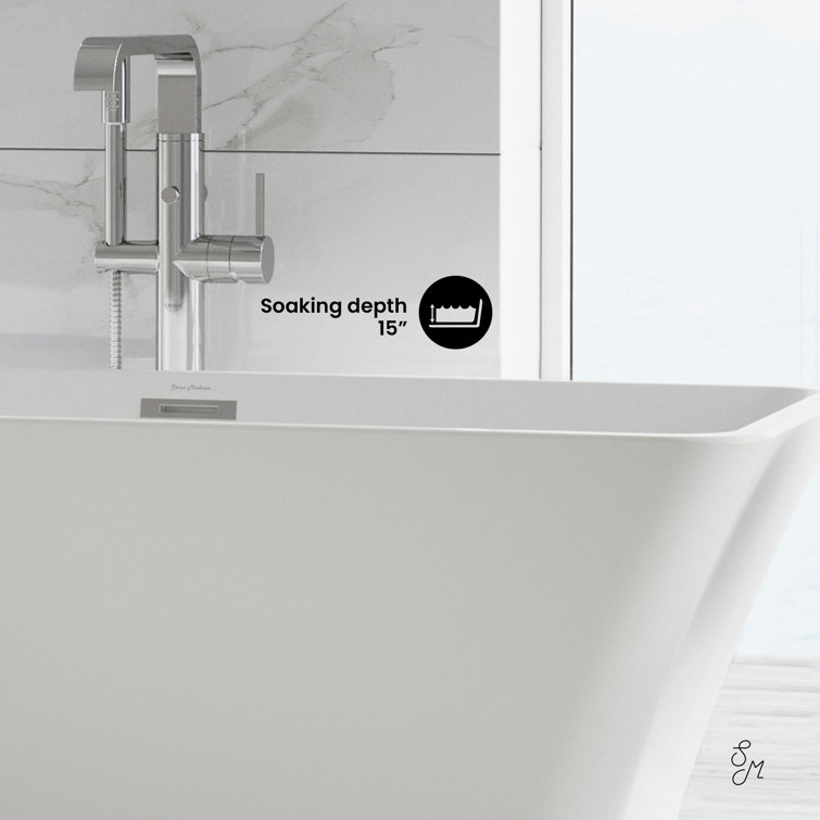 St. Tropez 67" White Acrylic Freestanding Bathtub