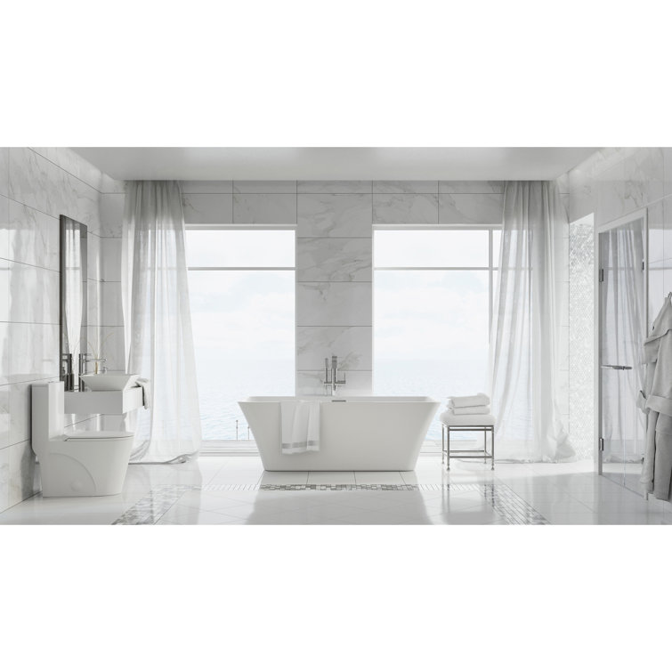 St. Tropez 67" White Acrylic Freestanding Bathtub