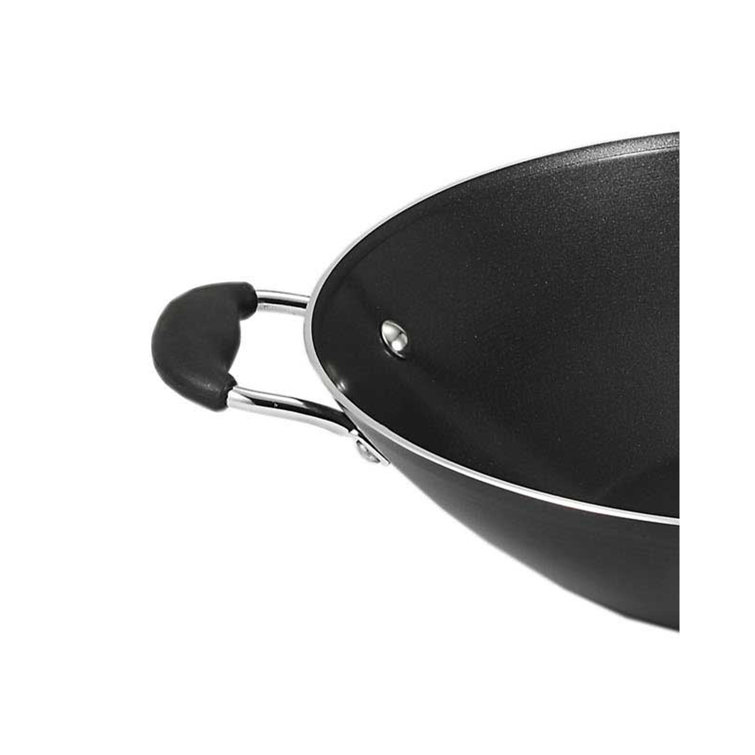 T-Fal 14" Black Nonstick Aluminum Wok with Helper Handle