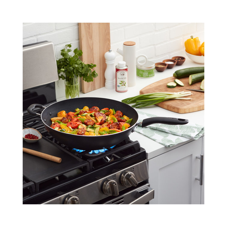 T-Fal 14" Black Nonstick Aluminum Wok with Helper Handle