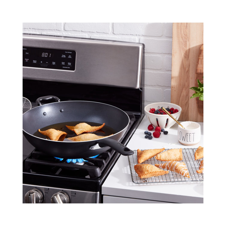 T-Fal 14" Black Nonstick Aluminum Wok with Helper Handle