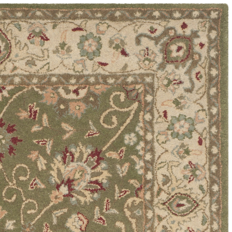 Sage and Beige Hand Tufted Wool Area Rug