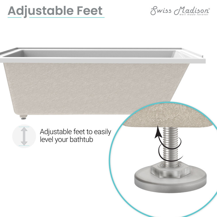 Voltaire Glossy White Acrylic Alcove Bathtub with Right-Hand Drain