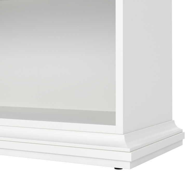 Sonoma Tall Wide Adjustable White Wood 5-Shelf Bookcase
