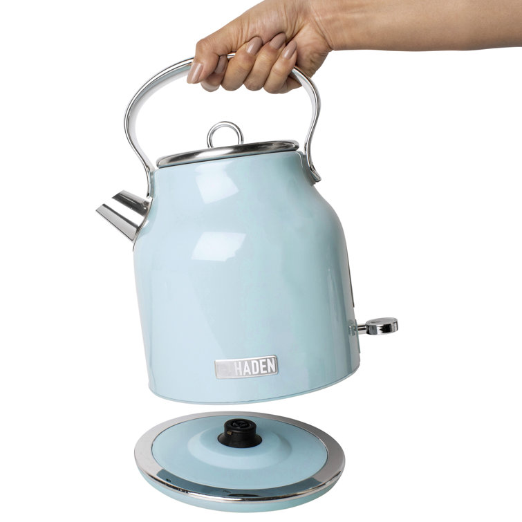 Turquoise Stainless Steel 1.8 qt Electric Kettle with Comfort Grip