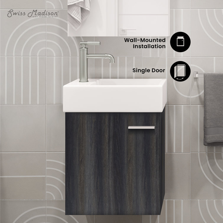 Colmer 18" Black Single Cabinet Bathroom Vanity