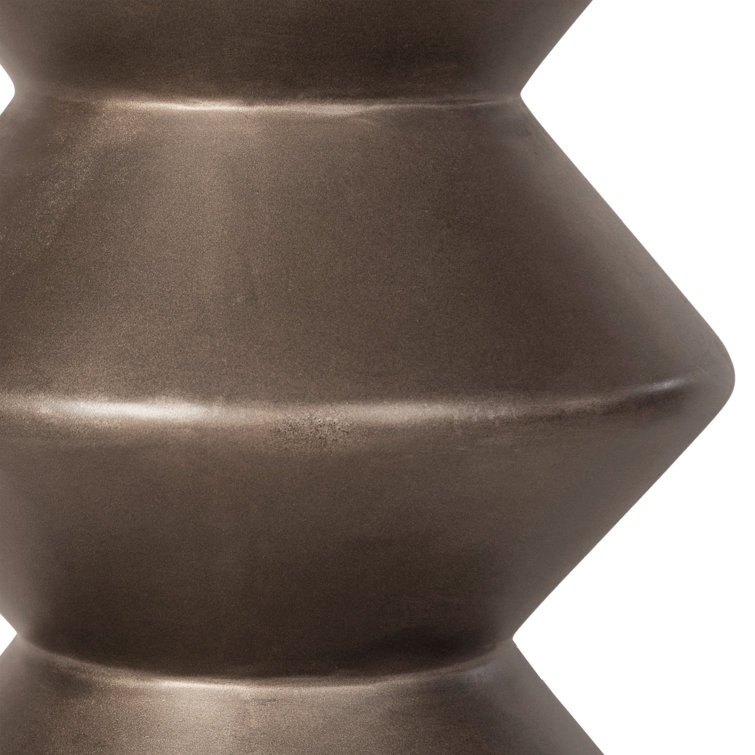 Bronze Concrete Accordion Silhouette End Table