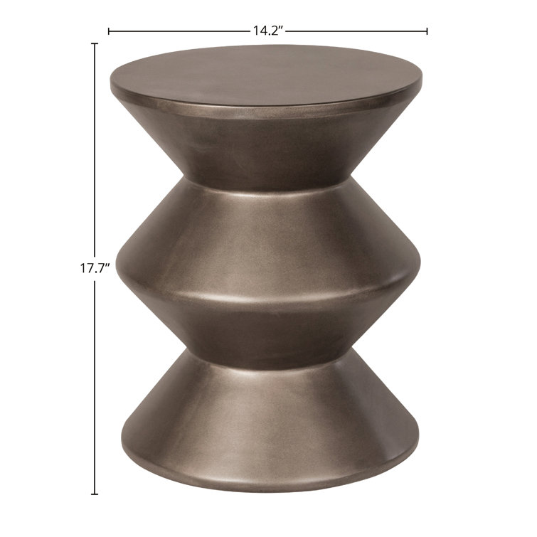 Bronze Concrete Accordion Silhouette End Table