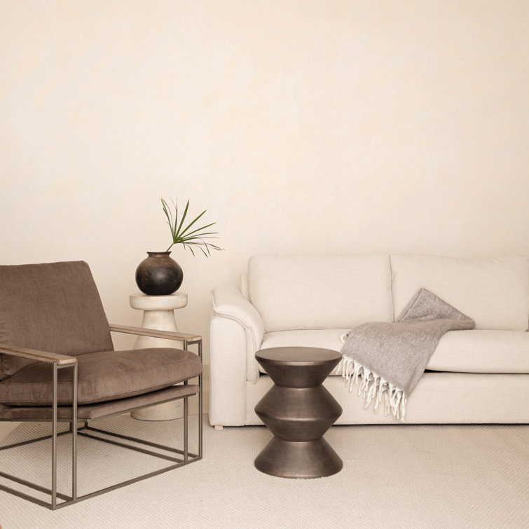 Bronze Concrete Accordion Silhouette End Table