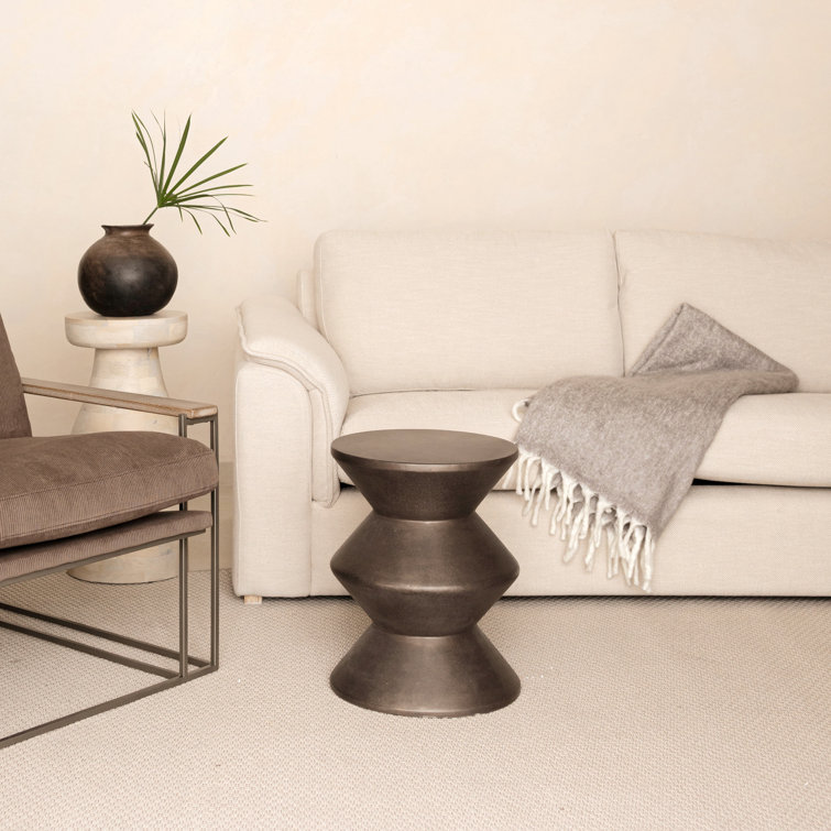 Bronze Concrete Accordion Silhouette End Table
