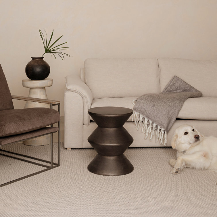 Bronze Concrete Accordion Silhouette End Table