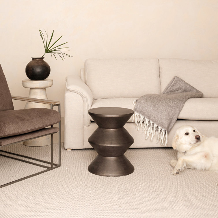 Bronze Concrete Accordion Silhouette End Table