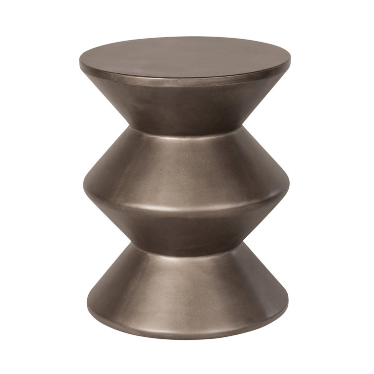 Bronze Concrete Accordion Silhouette End Table
