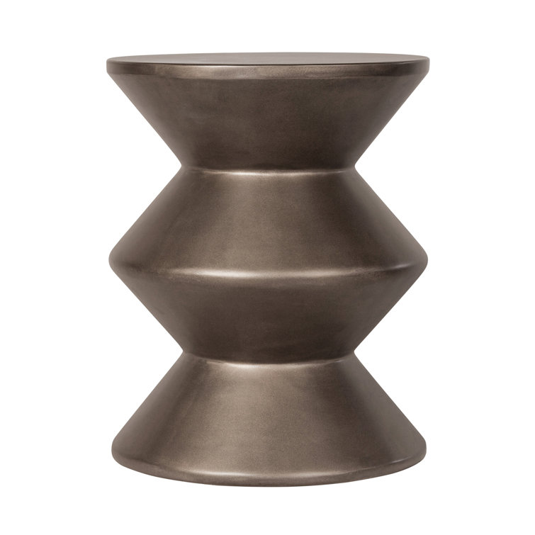 Bronze Concrete Accordion Silhouette End Table