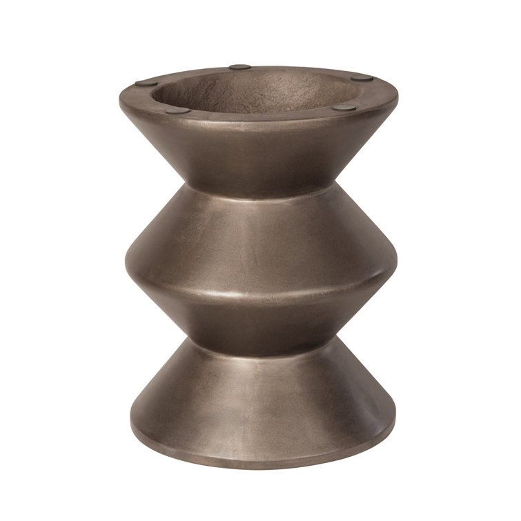 Bronze Concrete Accordion Silhouette End Table