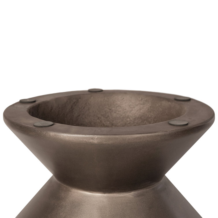 Bronze Concrete Accordion Silhouette End Table