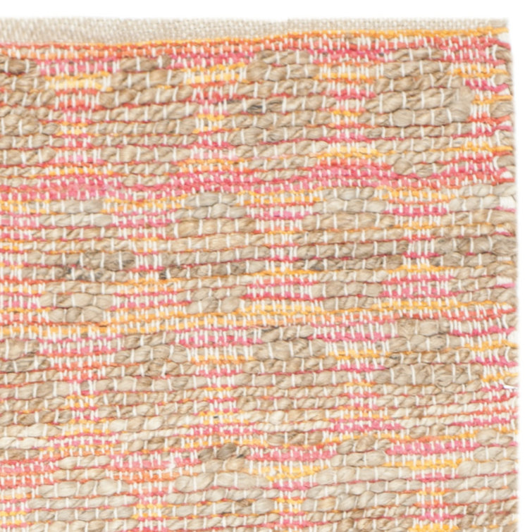 Hand-Woven Orange and Natural Cotton 4' x 6' Area Rug